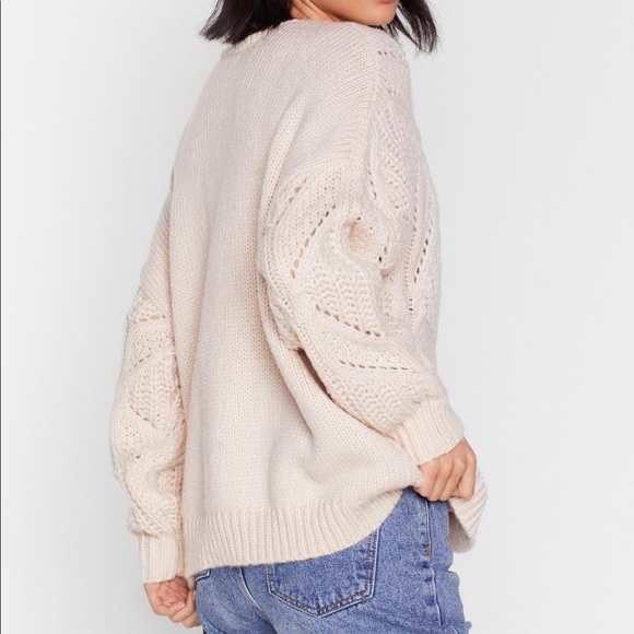 Size M Relaxed Button Down Wide Knit Cardigan - Picture 4 of 5